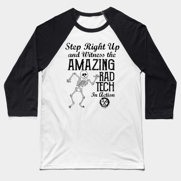 Funny Skeleton Rad Tech Design Baseball T-Shirt by ScottsRed